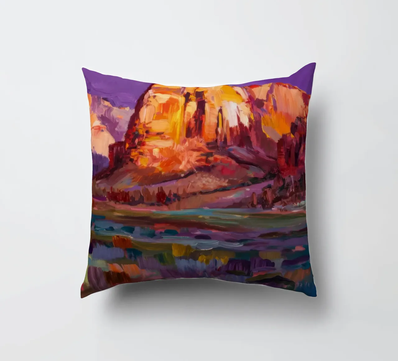 Violette Schlucht-Schatten Kissen von Angkasa Mist