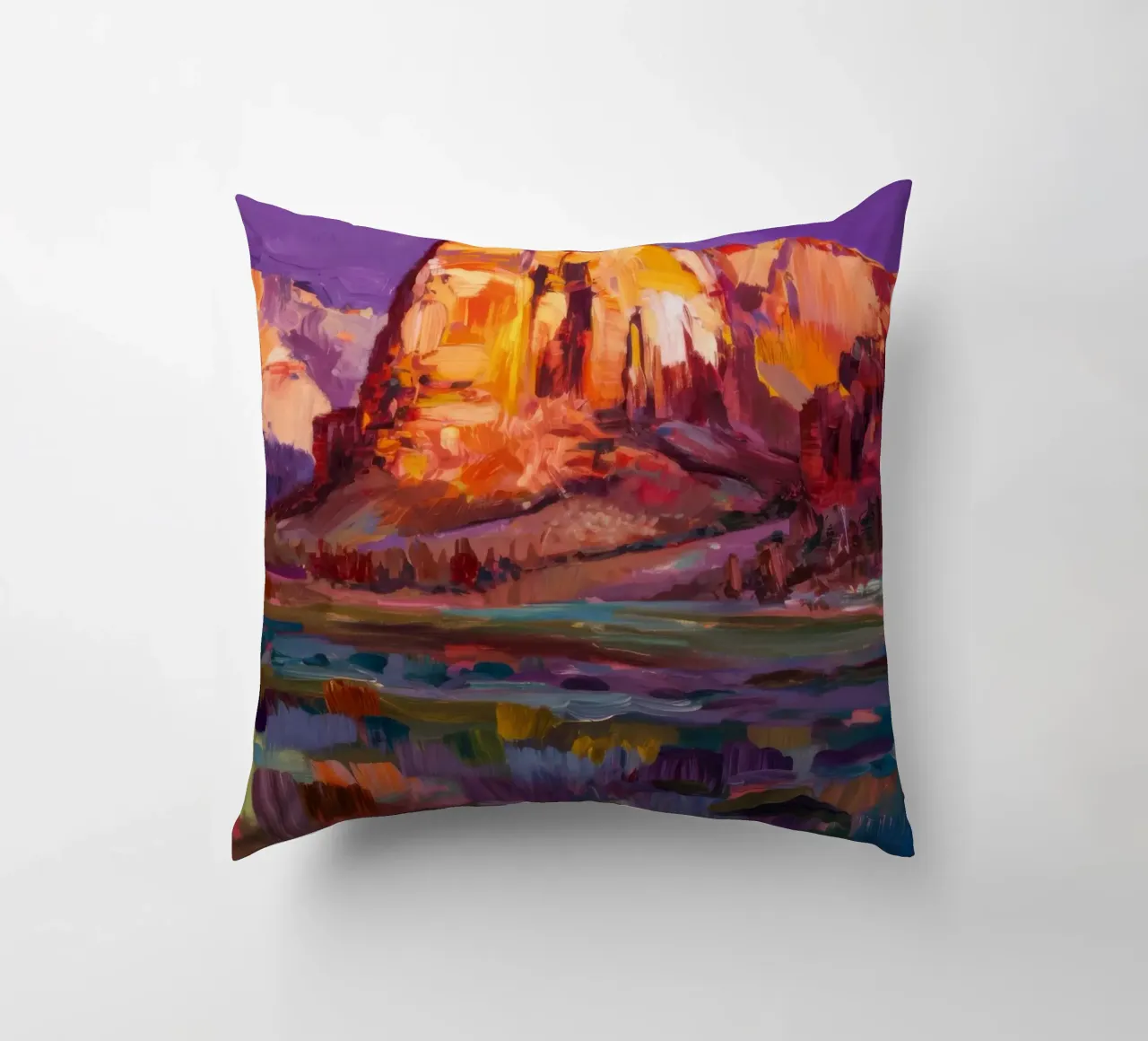 Violette Schlucht-Schatten Kissen von Angkasa Mist