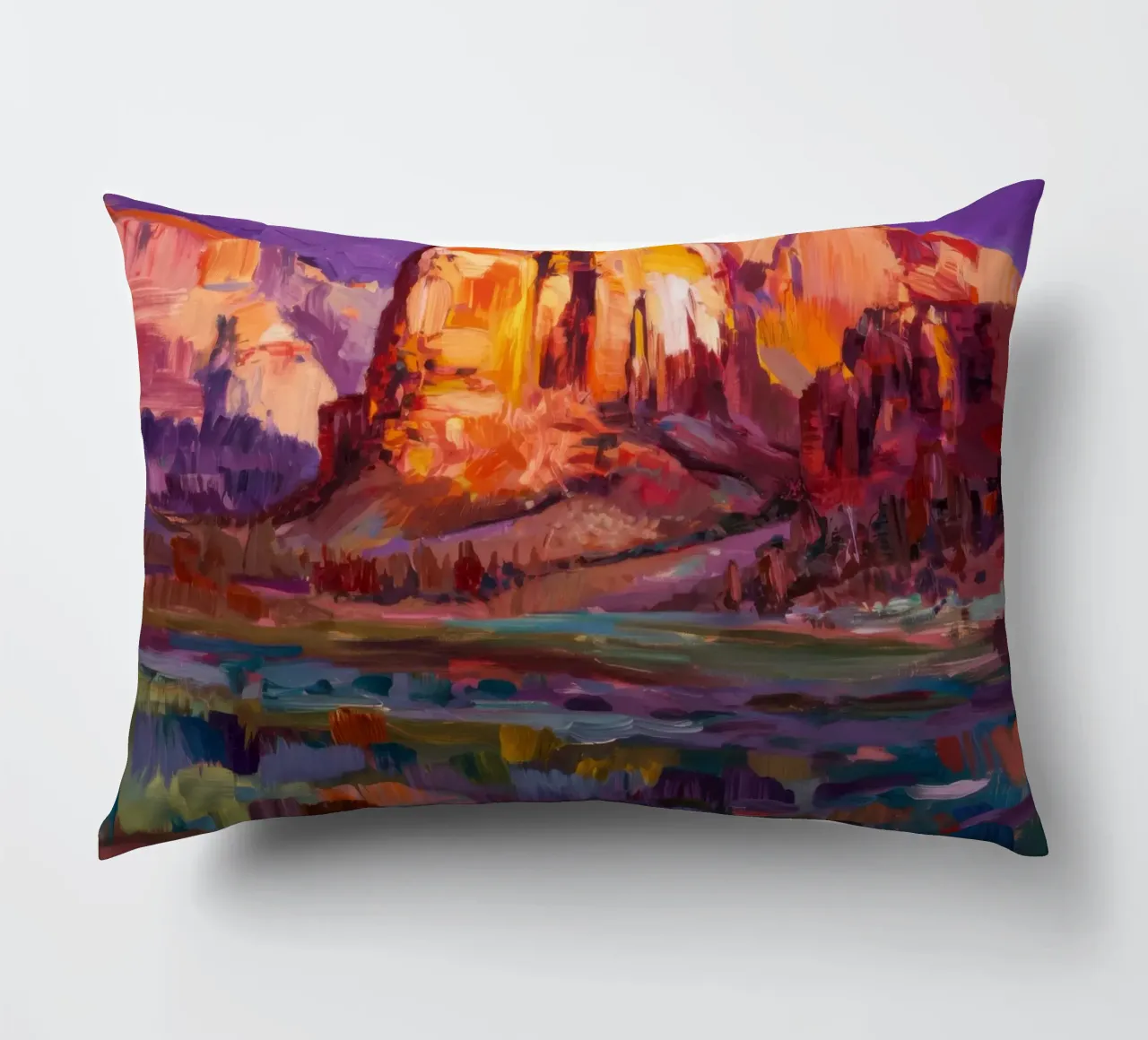 Violette Schlucht-Schatten Kissen von Angkasa Mist