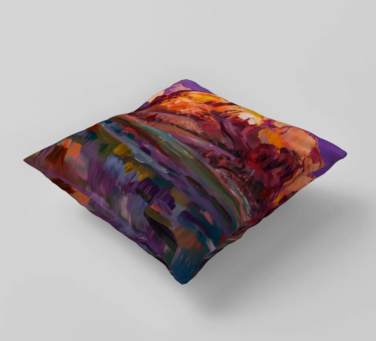 Violette Schlucht-Schatten Kissen von Angkasa Mist