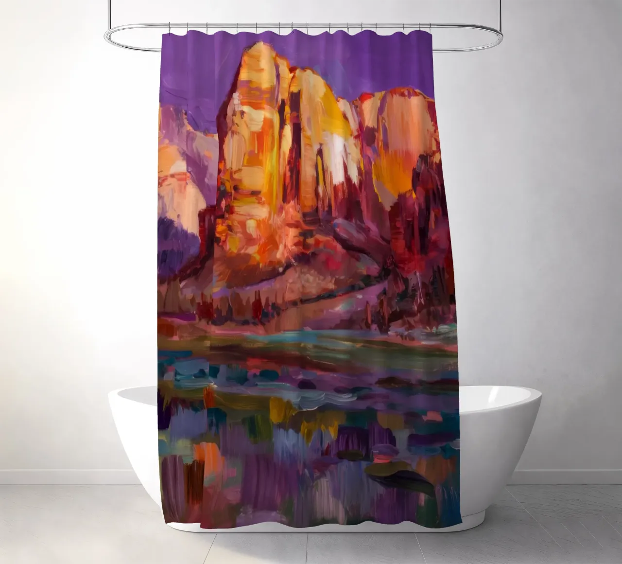 Violet Canyon schaduwen douchegordijn van Angkasa Mist