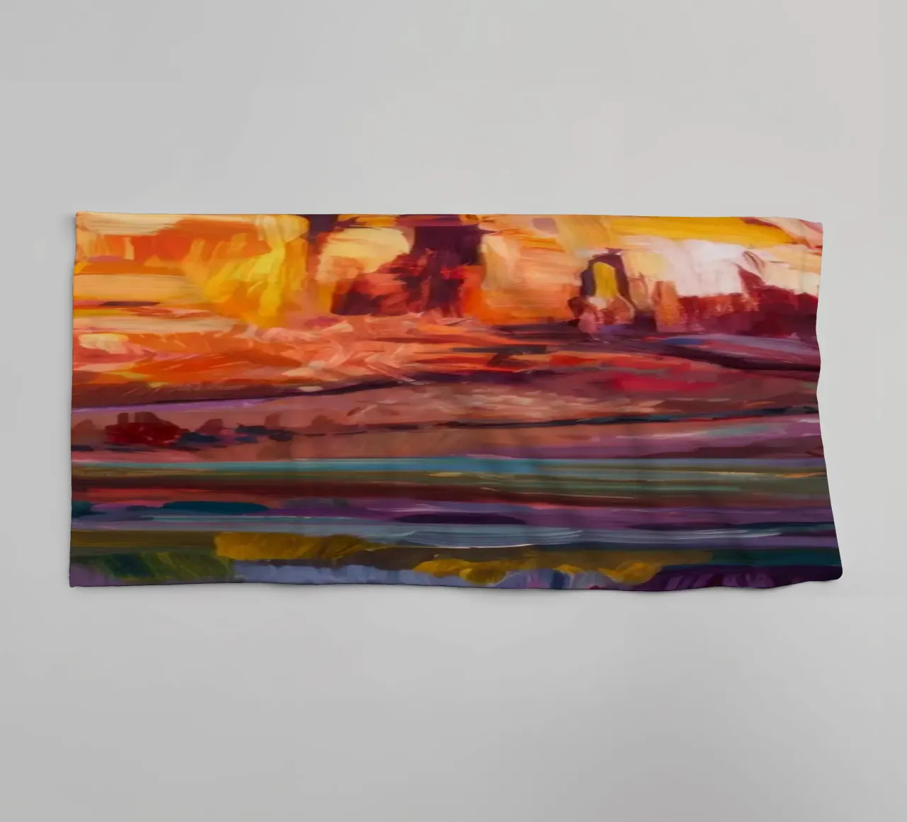 Violet Canyon schaduwen badhanddoek van Angkasa Mist