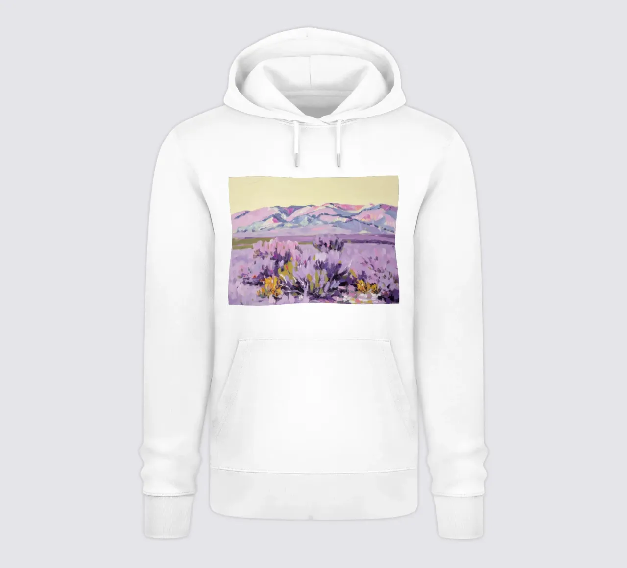Colline di lavanda color nocciola felpa con cappuccio da Angkasa Mist