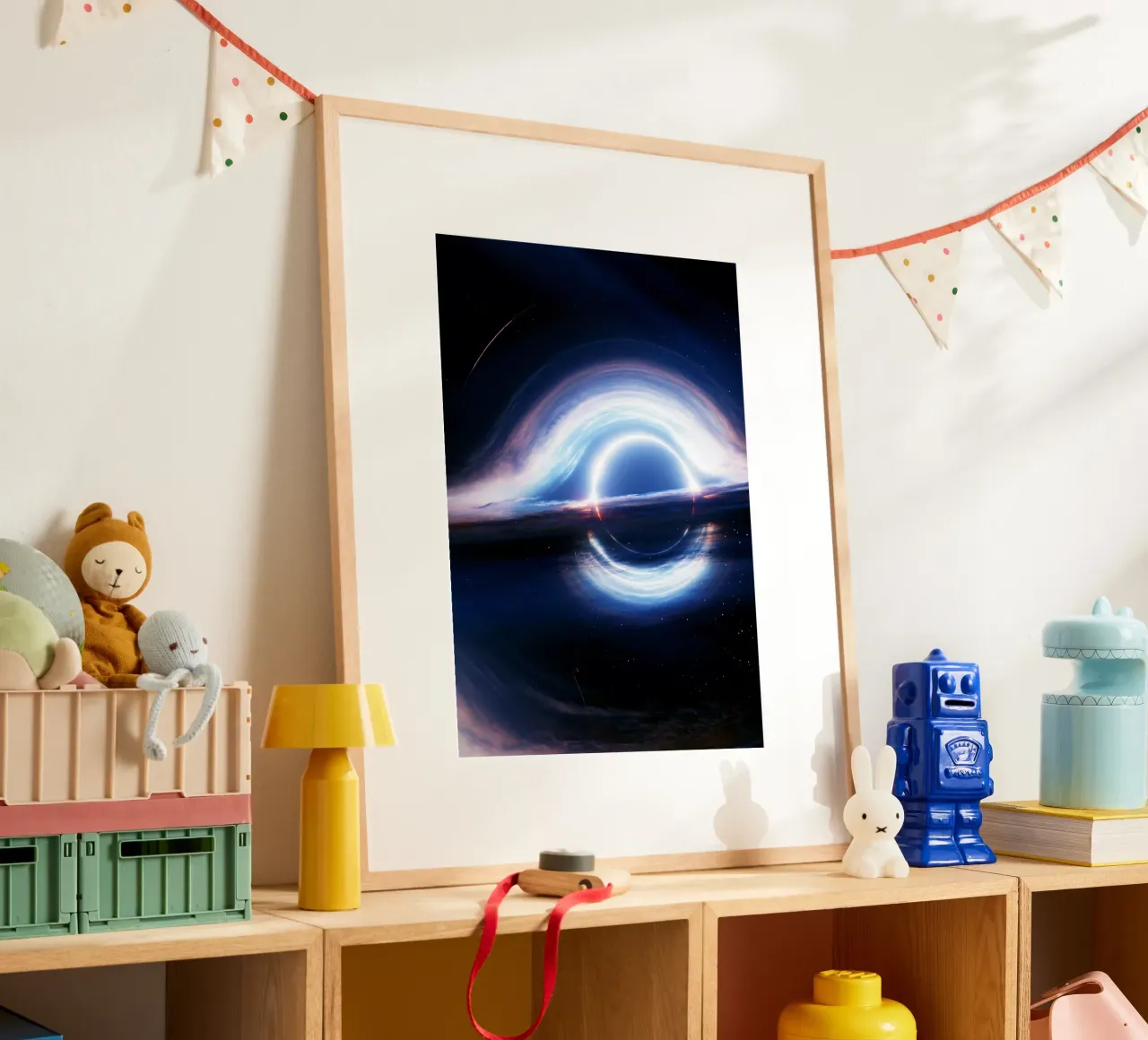 Gargantua Black Hole poster con telaio in alluminio da nabakumov