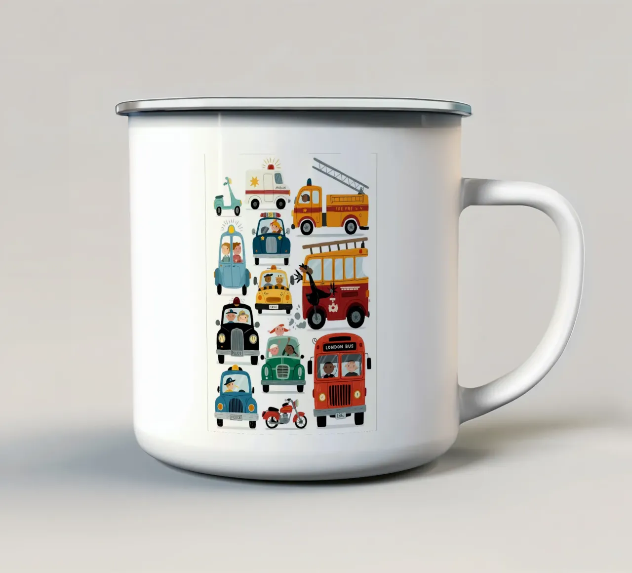Auto minimalista tazza in smalto da PosterByFly
