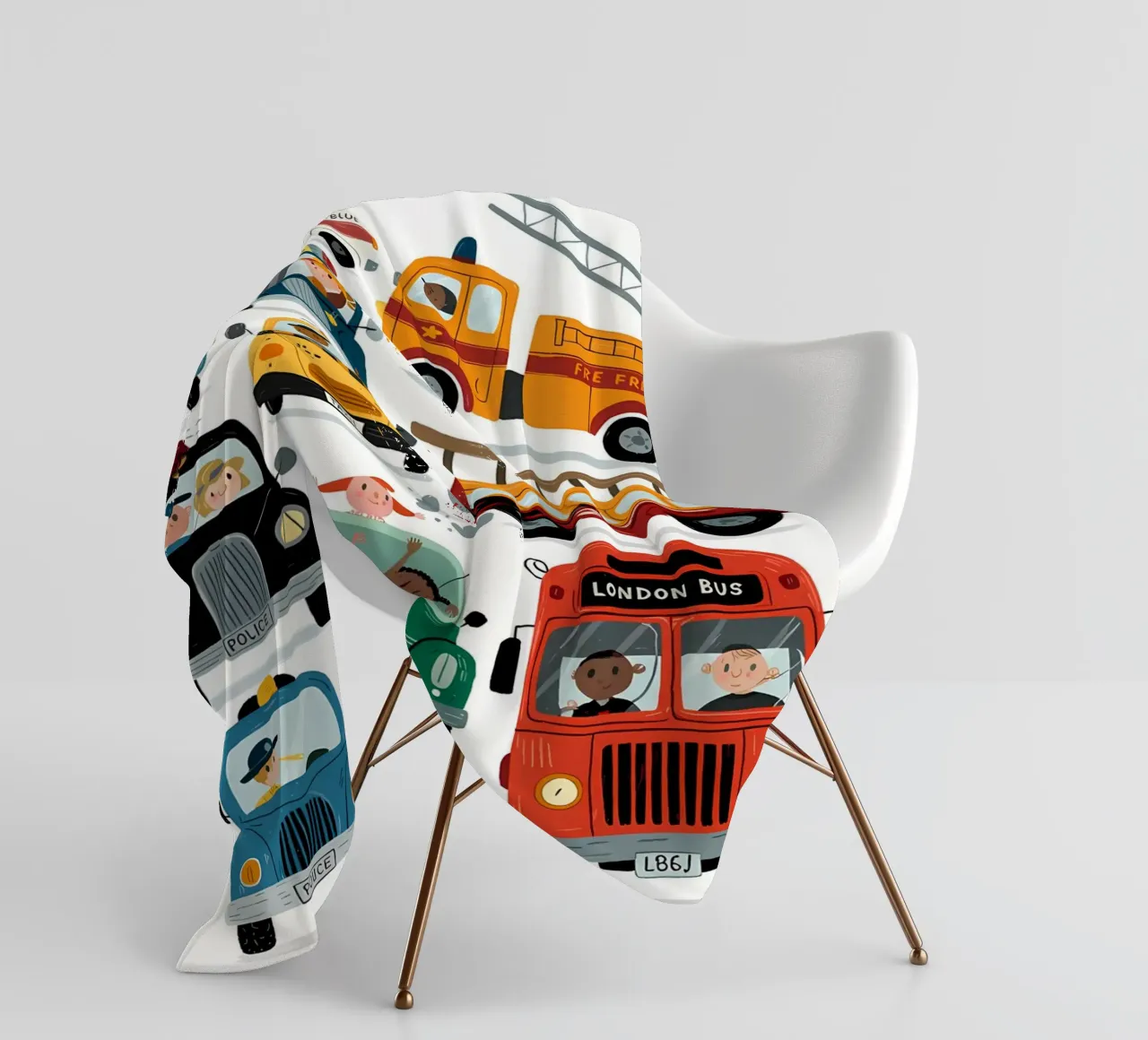 Auto minimalista coperta in pile da PosterByFly