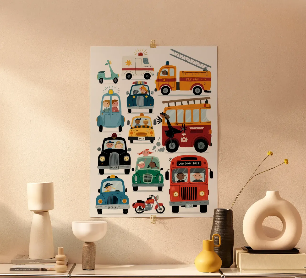 Auto minimalista carta hahnemühle da PosterByFly