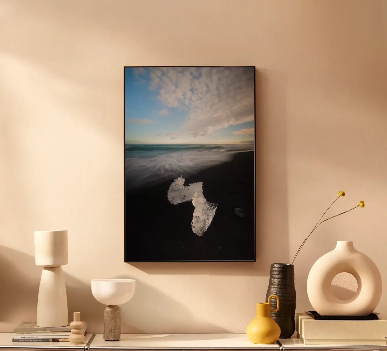 Blocco di ghiaccio sulla Diamond Beach II alluminio dibond da Fjöllart