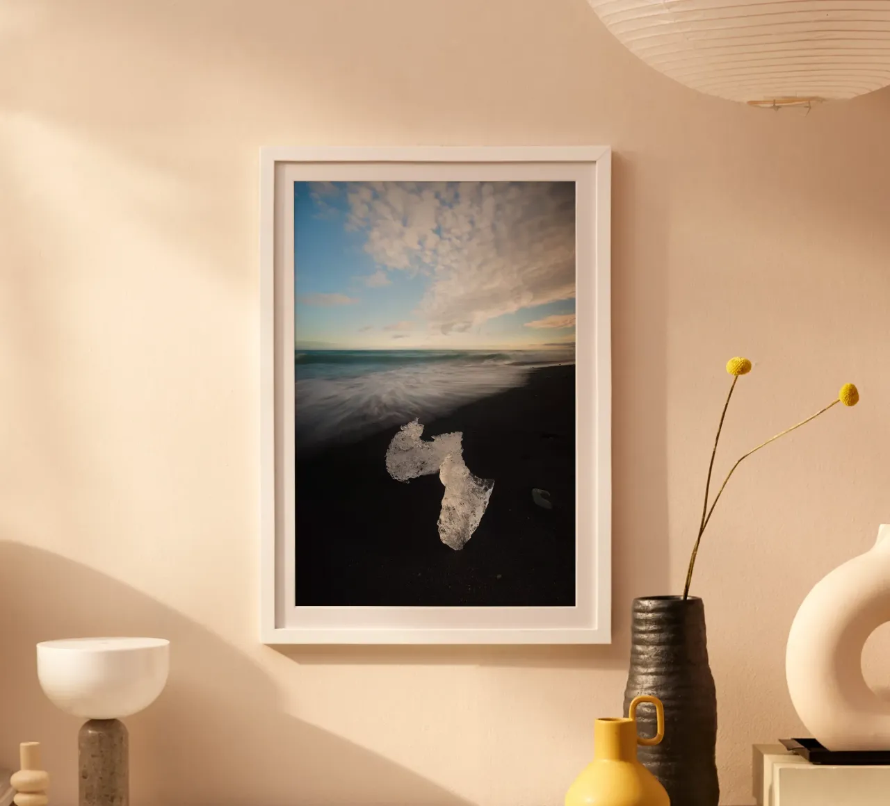 Eisblock am Strand Diamond Beach II Poster von Fjöllart