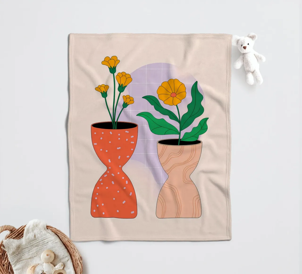 Minimalista coperta in pile da PosterByFly