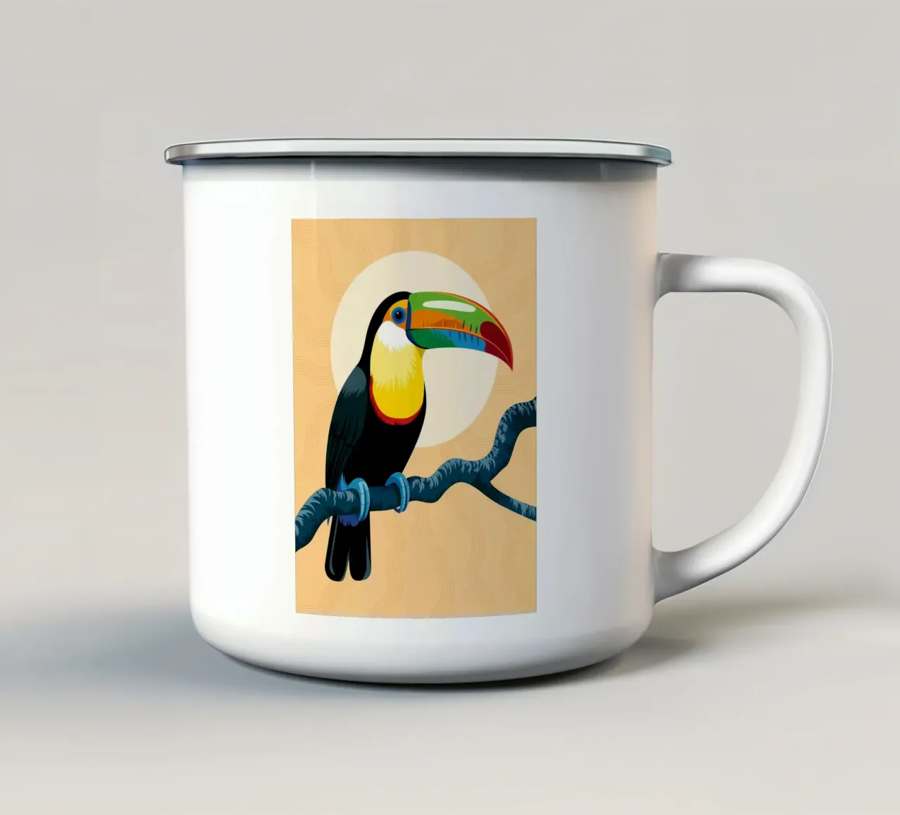 Uccello tazza in smalto da PosterByFly