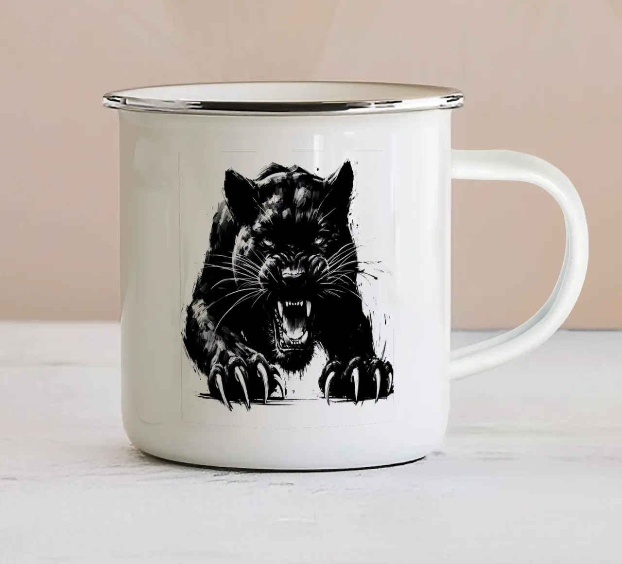 BLACK PANTHER UNLEASHED tazza in smalto da ARTOMATIC