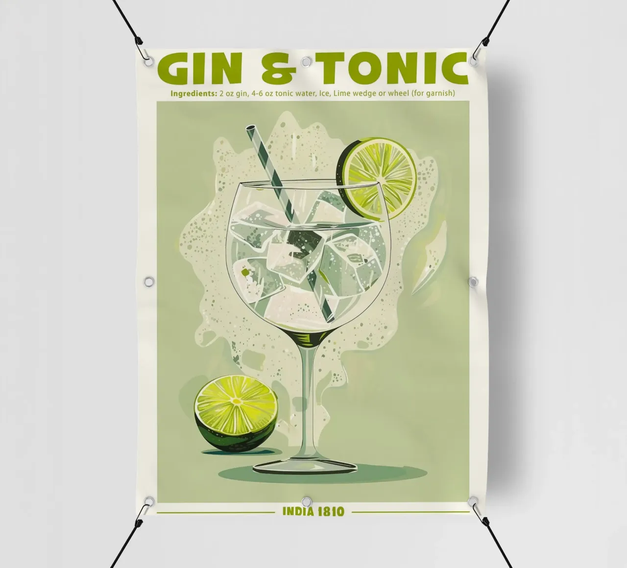 Gin e Tonic, India 1810 telo in pvc da Erin Lambert