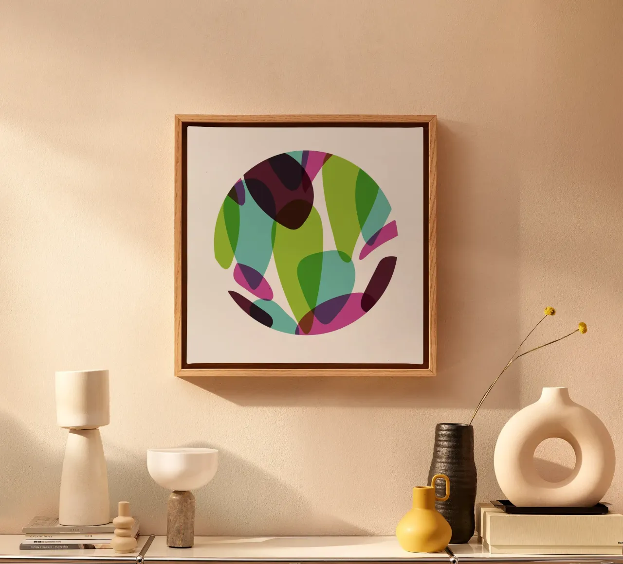 Organic Forms canvas with Floater frame by Kim Hubball Studio