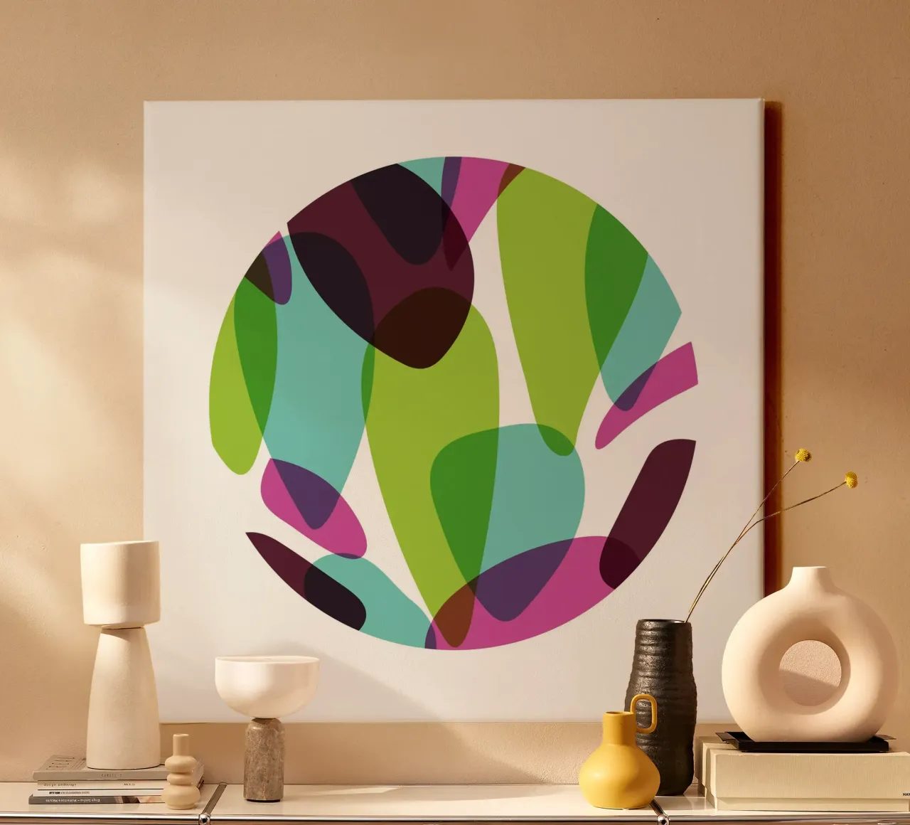 Organic Forms canvas with Floater frame by Kim Hubball Studio