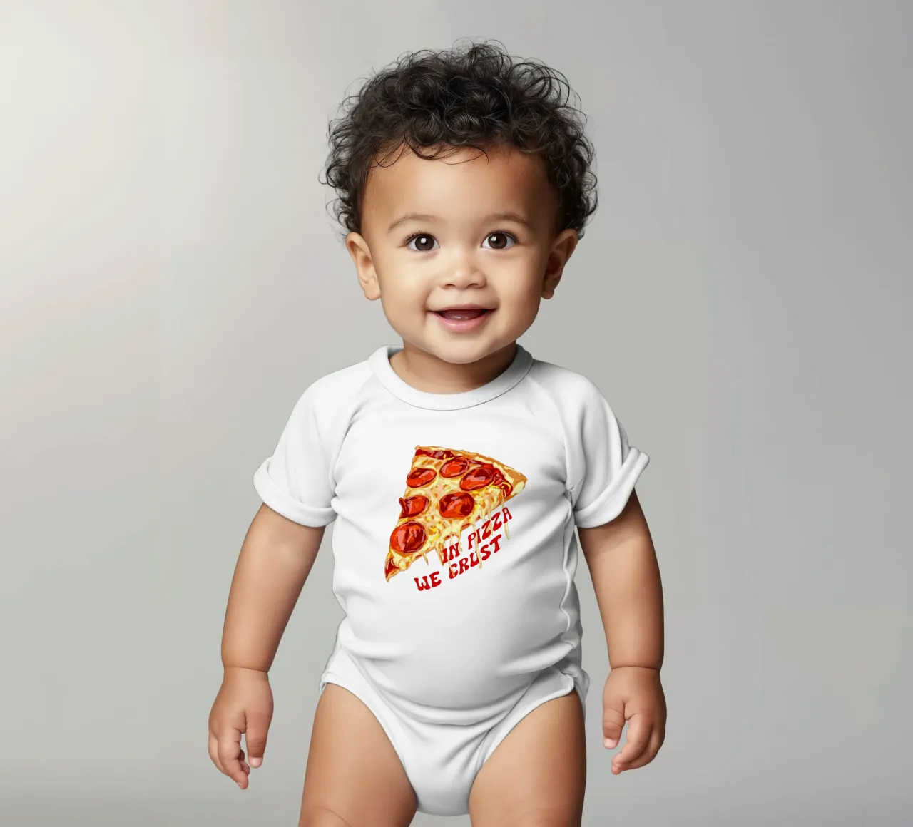In Pizza Wir Kruste - Peperoni-Scheibe Kurzarm Babybody von EDMPROJECT