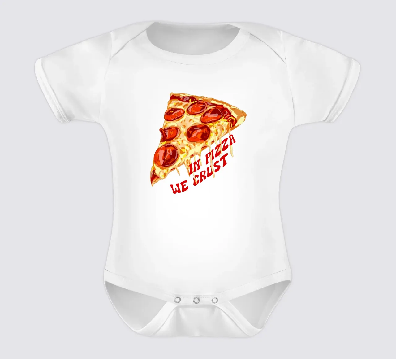 In Pizza Wir Kruste - Peperoni-Scheibe Kurzarm Babybody von EDMPROJECT