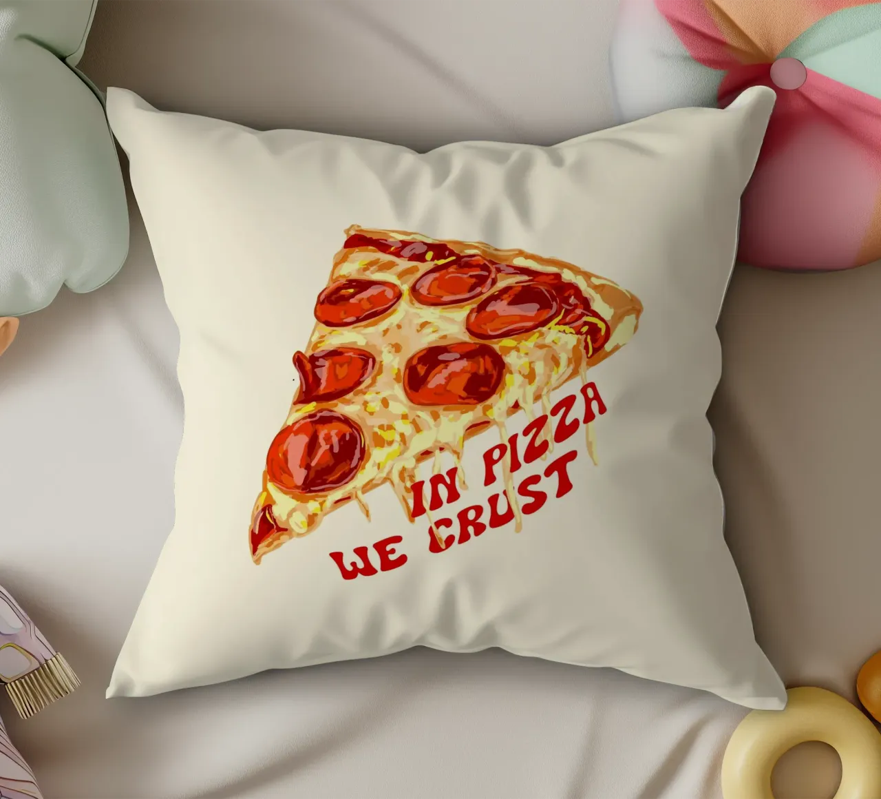 In Pizza We Crust - Pepperoni Slice cuscino da EDMPROJECT
