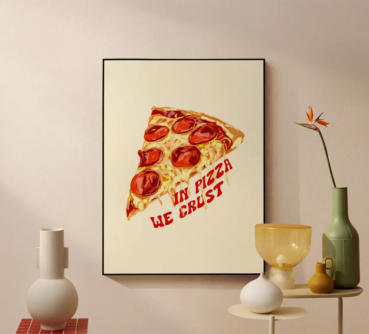 In Pizza We Crust - Pepperoni Slice plexiglass da EDMPROJECT