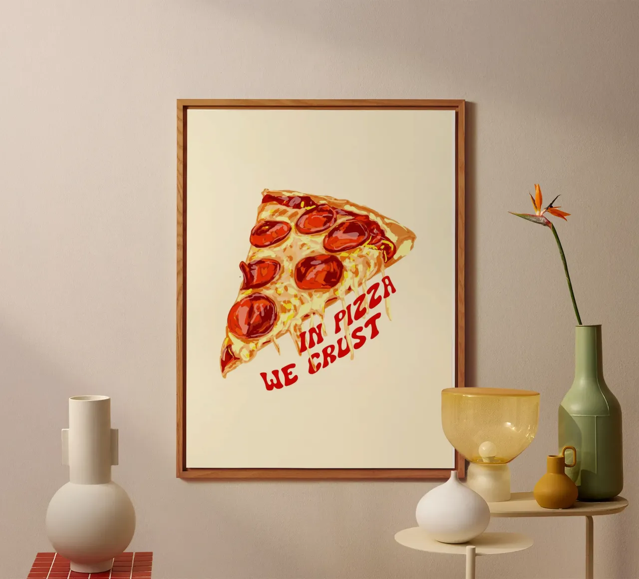 In Pizza We Crust - Pepperoni Slice alluminio dibond da EDMPROJECT
