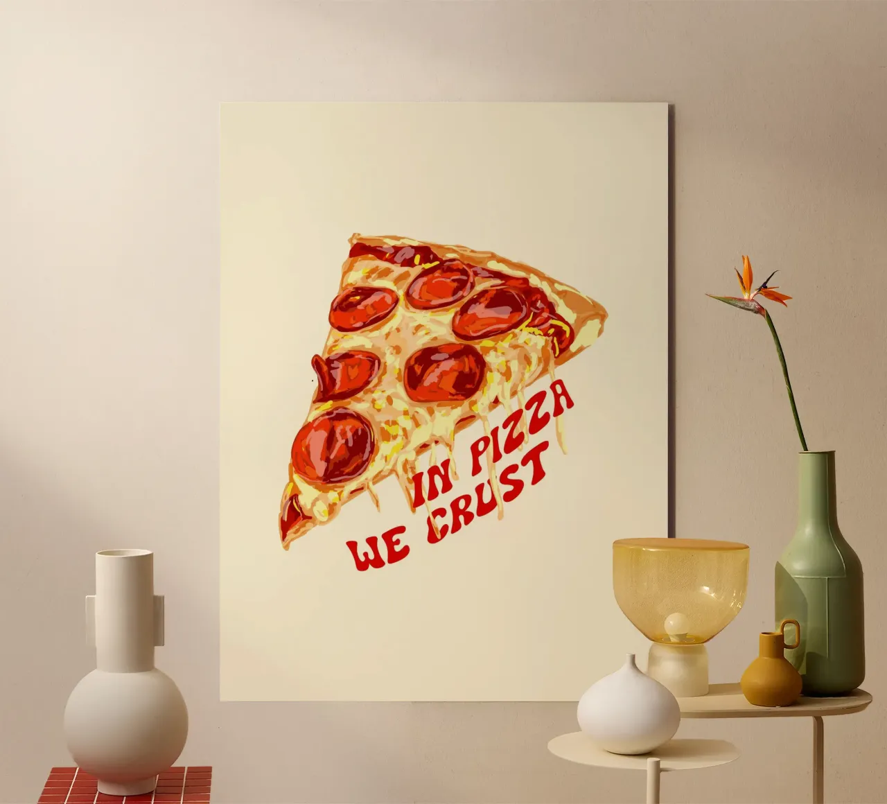 In Pizza We Crust - Pepperoni Slice alluminio dibond da EDMPROJECT
