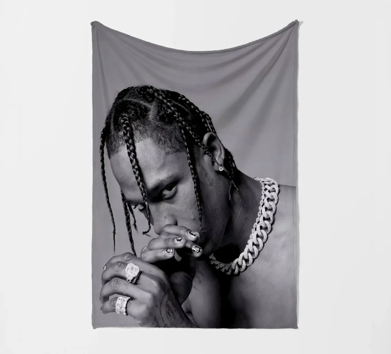 Black And White Travis Scott STyle coperta in pile da IGOR G