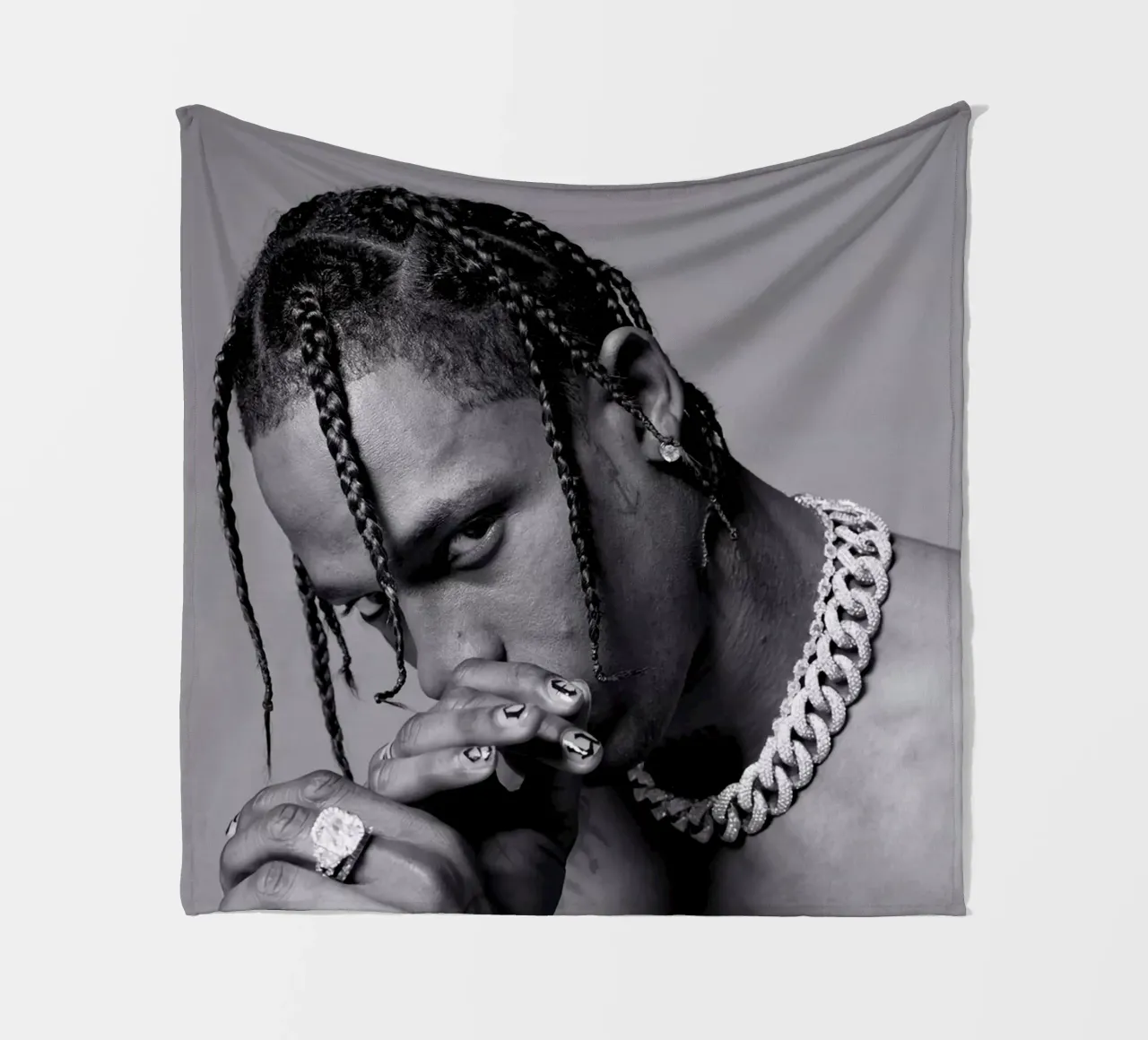 Black And White Travis Scott STyle coperta in pile da IGOR G