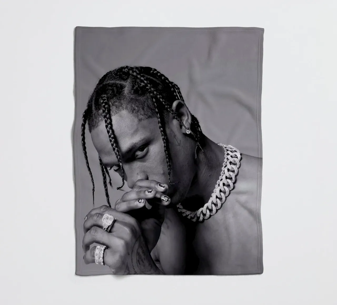 Black And White Travis Scott STyle coperta in pile da IGOR G