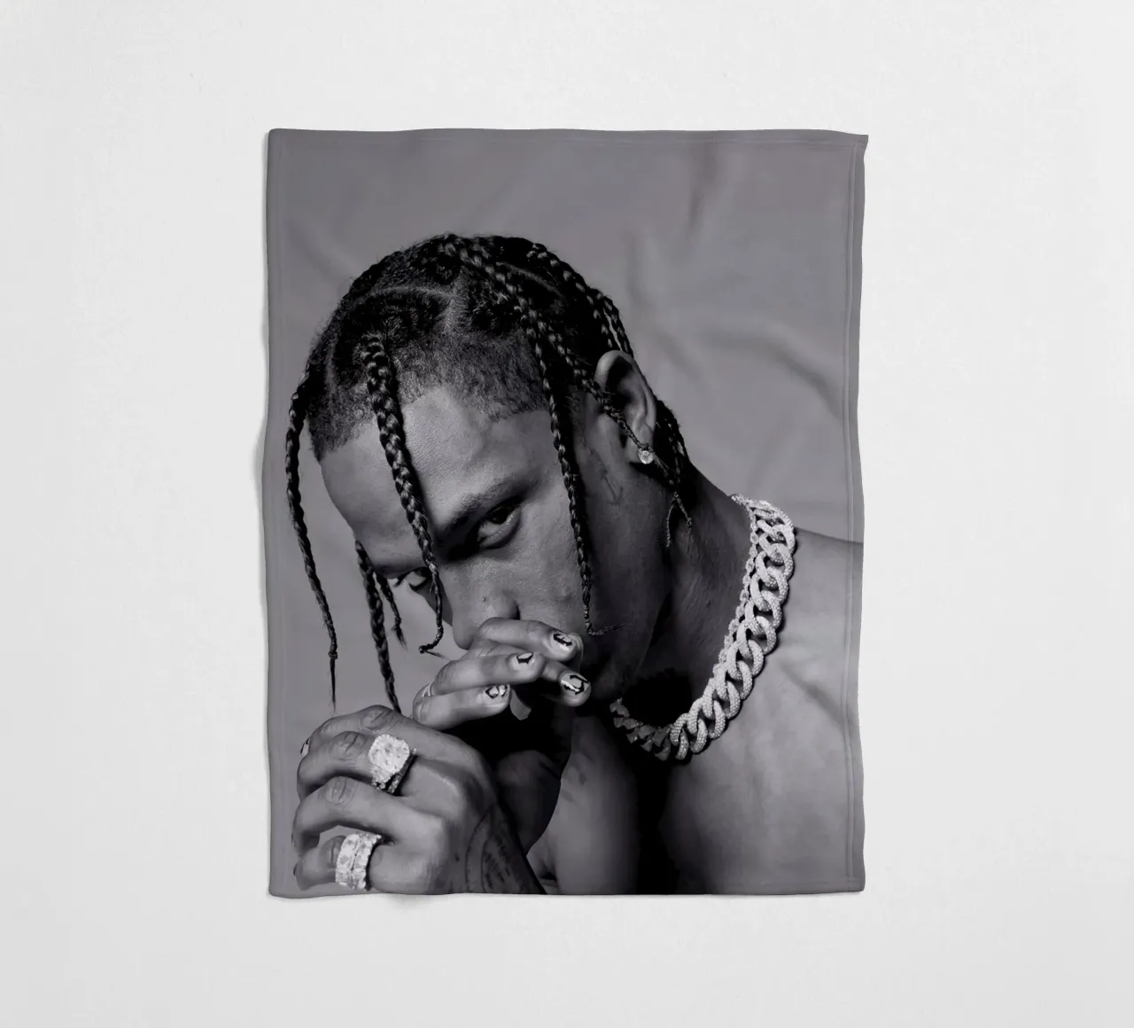 Black And White Travis Scott STyle coperta in pile da IGOR G