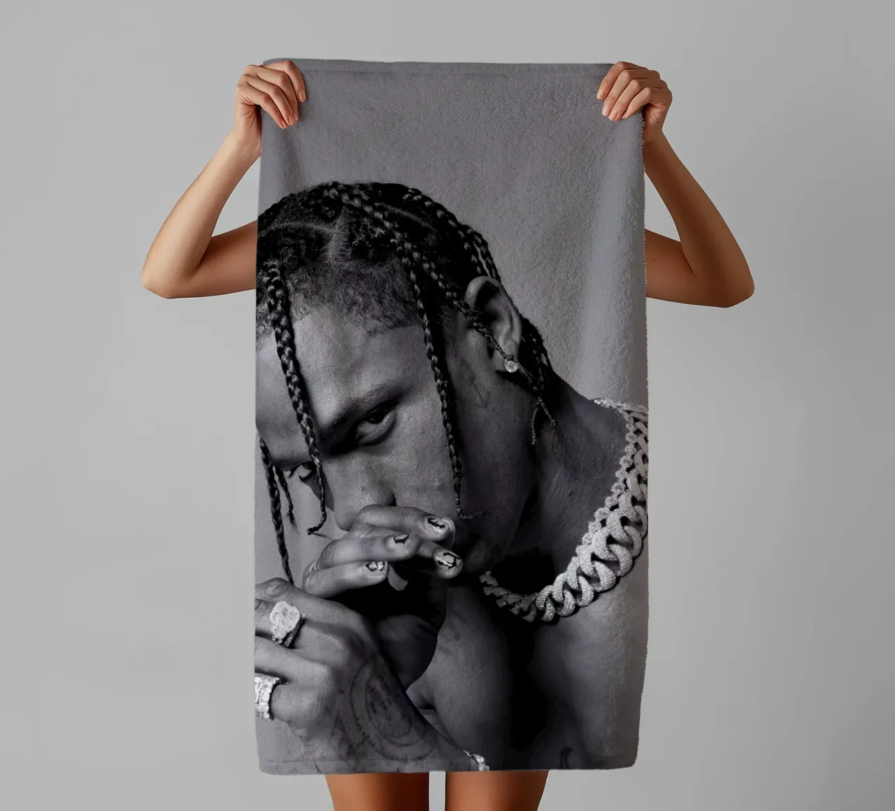 Black And White Travis Scott STyle asciugamano da bagno da IGOR G