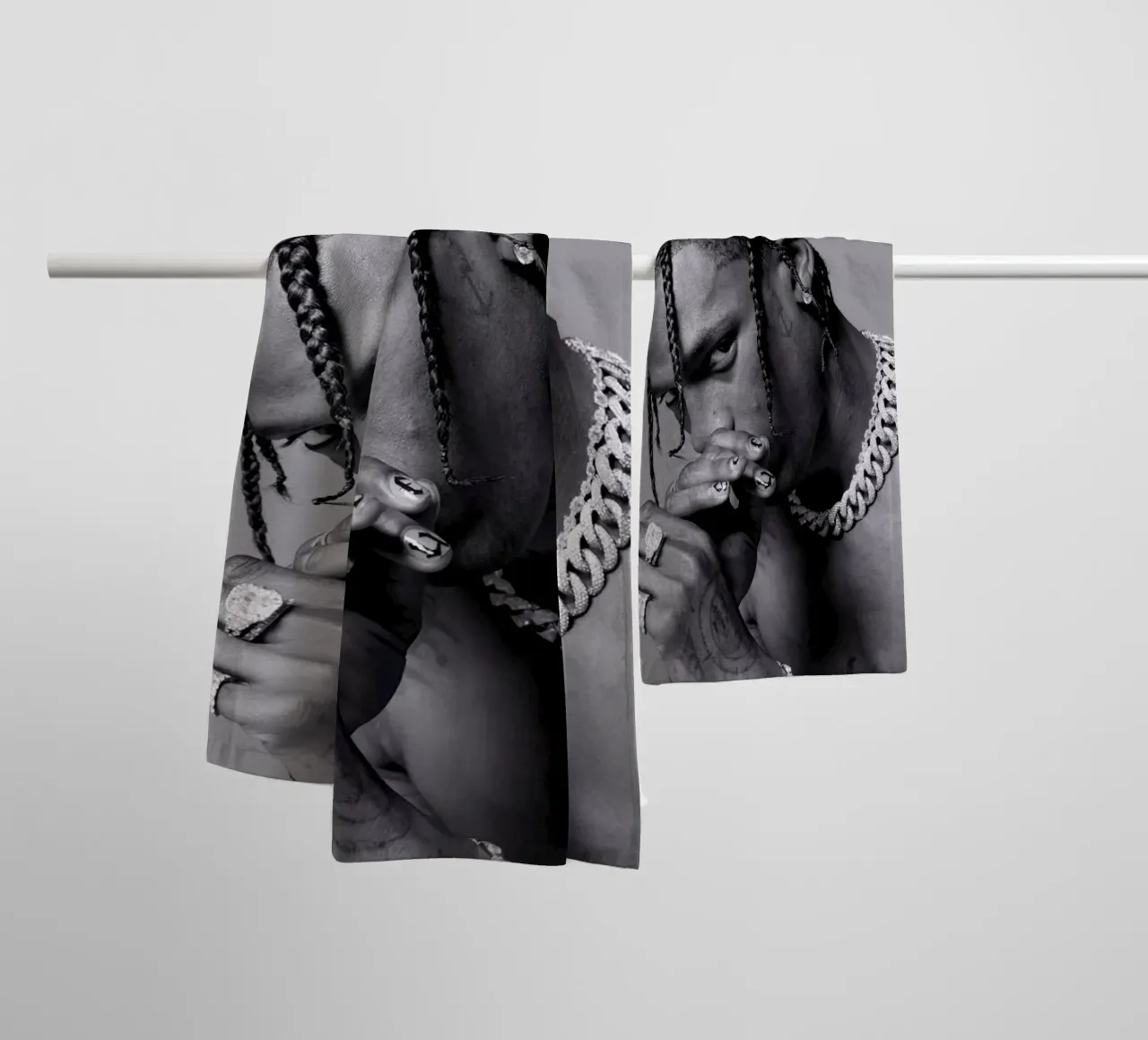 Black And White Travis Scott STyle asciugamano da bagno da IGOR G