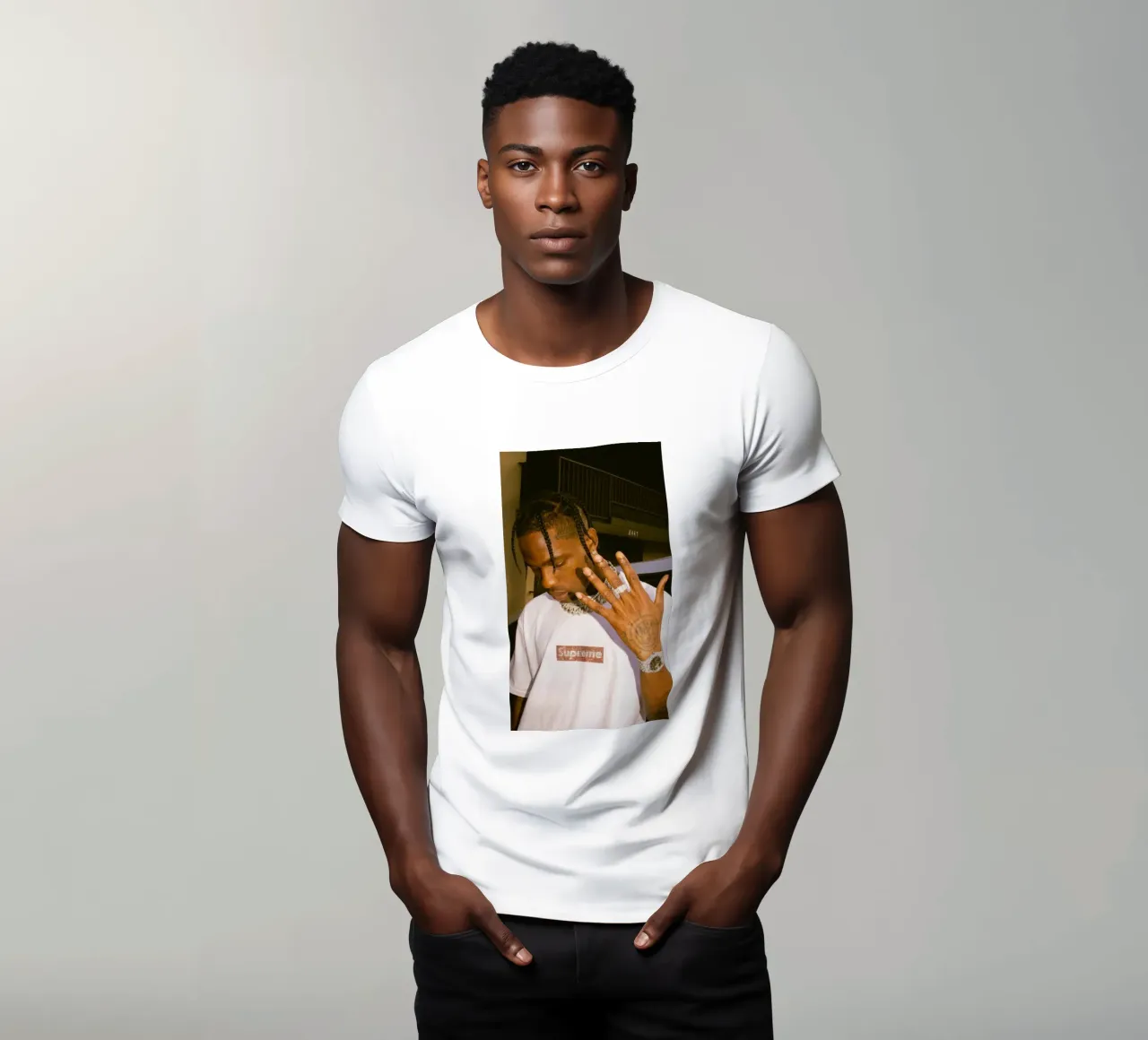 Five Finger Travis Scott Style Poster t-shirt da IGOR G