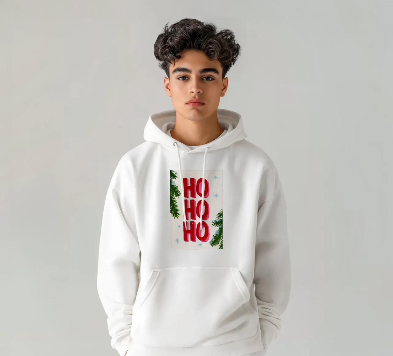 Feliz Navidad - Typo Print sudadera con capucha de ChristmasMooodz