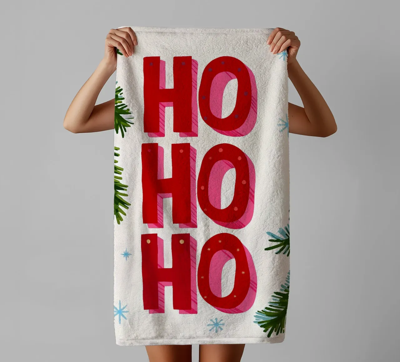 Joyeux Noël - Typo Print serviette de bain de ChristmasMooodz
