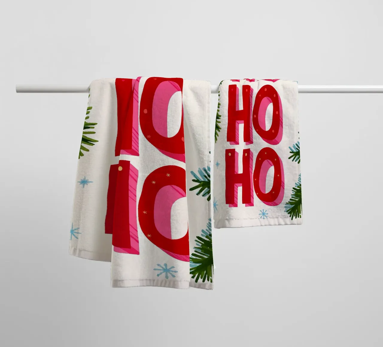 Joyeux Noël - Typo Print serviette de bain de ChristmasMooodz