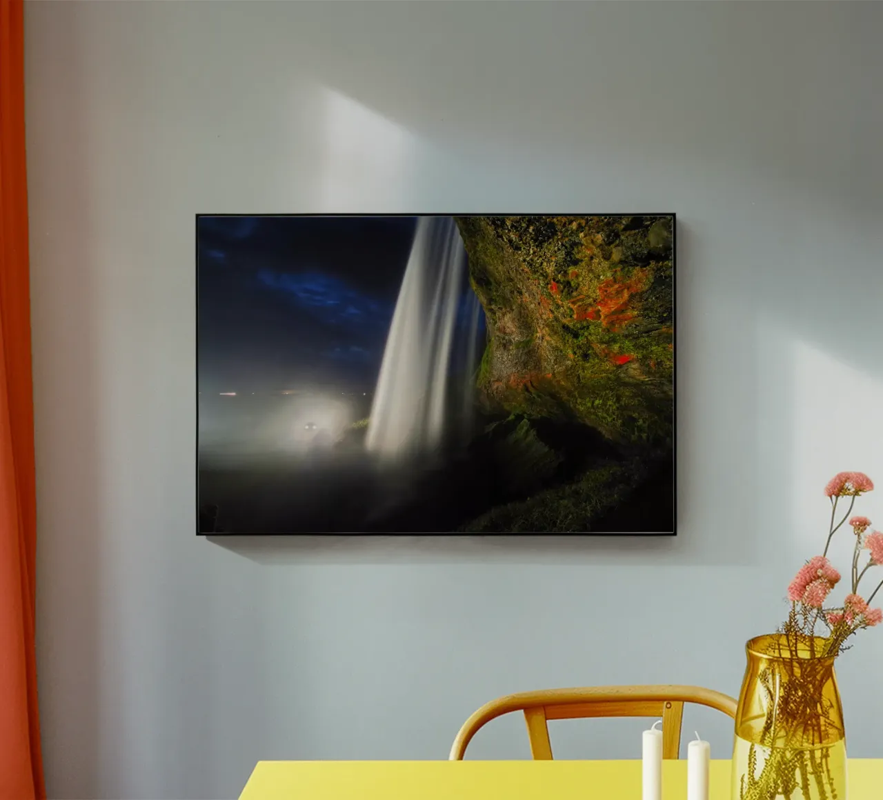 Dietro la cascata di notte plexiglass da Fjöllart