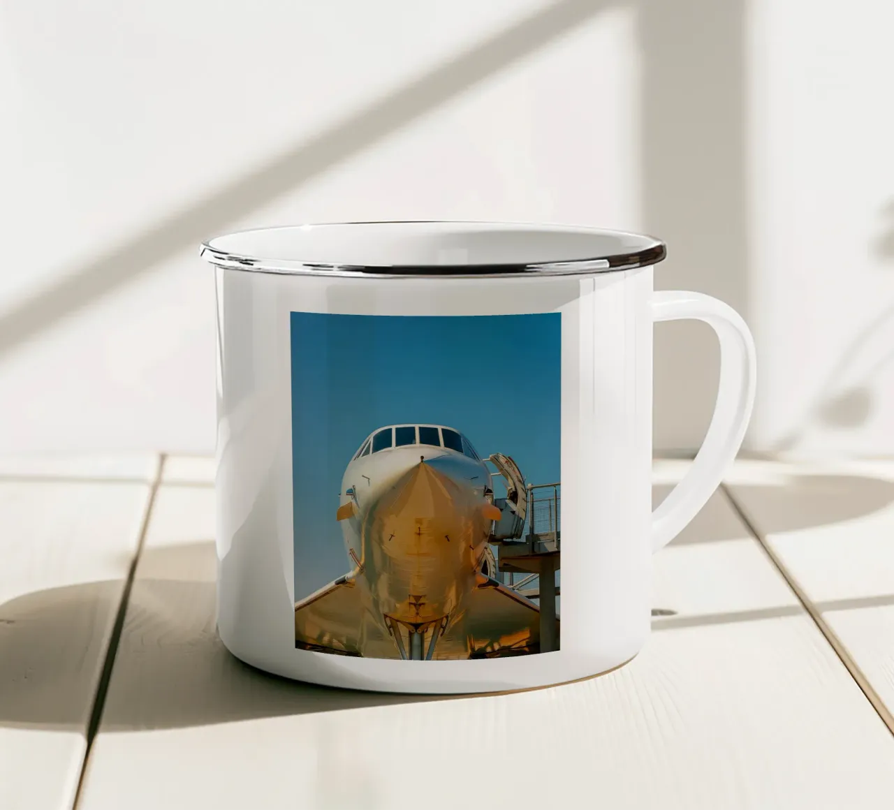 aereo in aeroporto tazza in smalto da tamarind