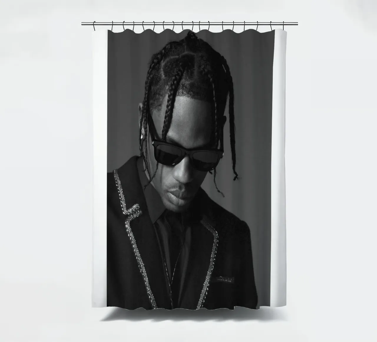 Black And White Formal Style From Travis Scott Poster tenda da doccia da IGOR G
