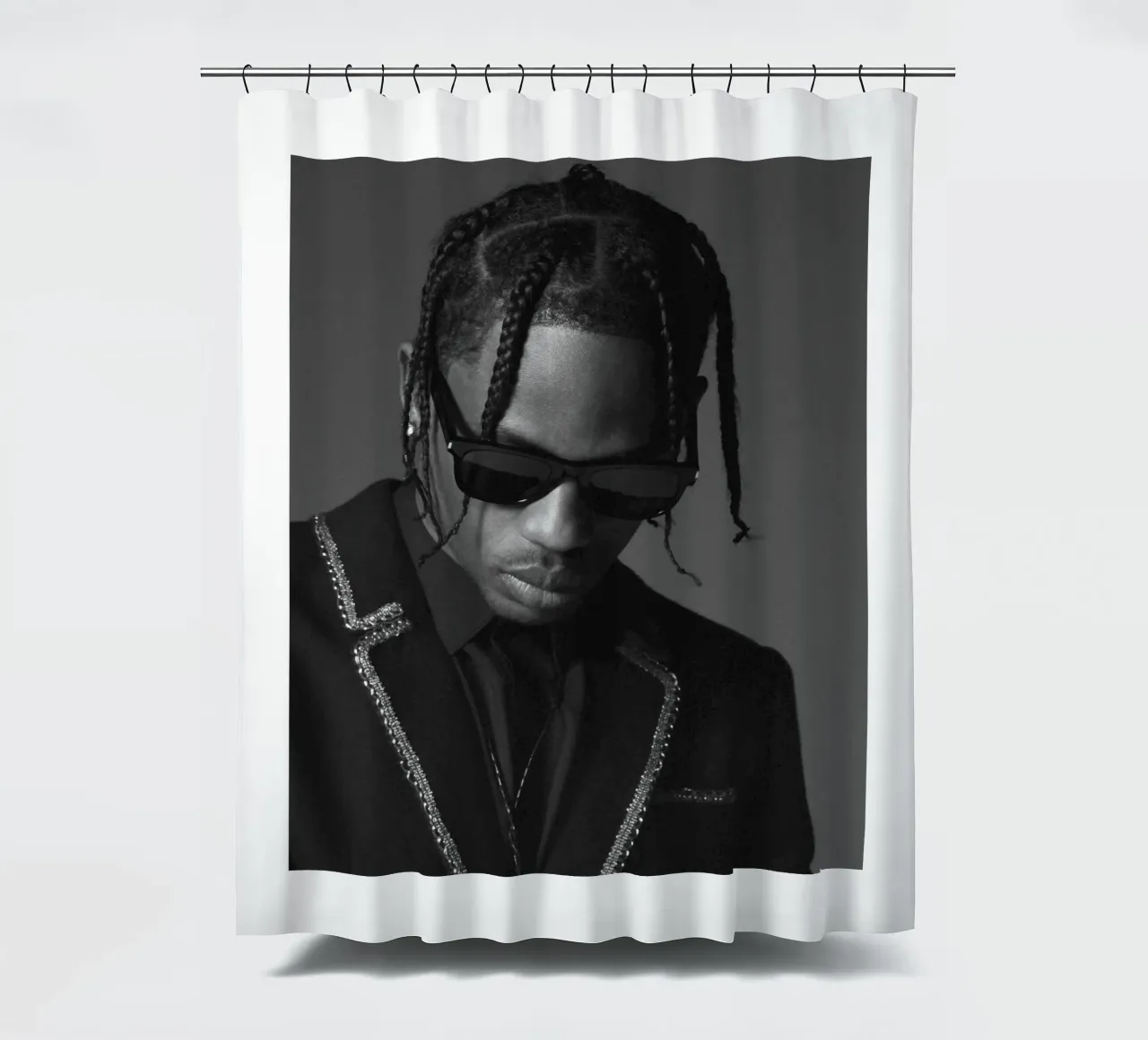 Black And White Formal Style From Travis Scott Poster tenda da doccia da IGOR G