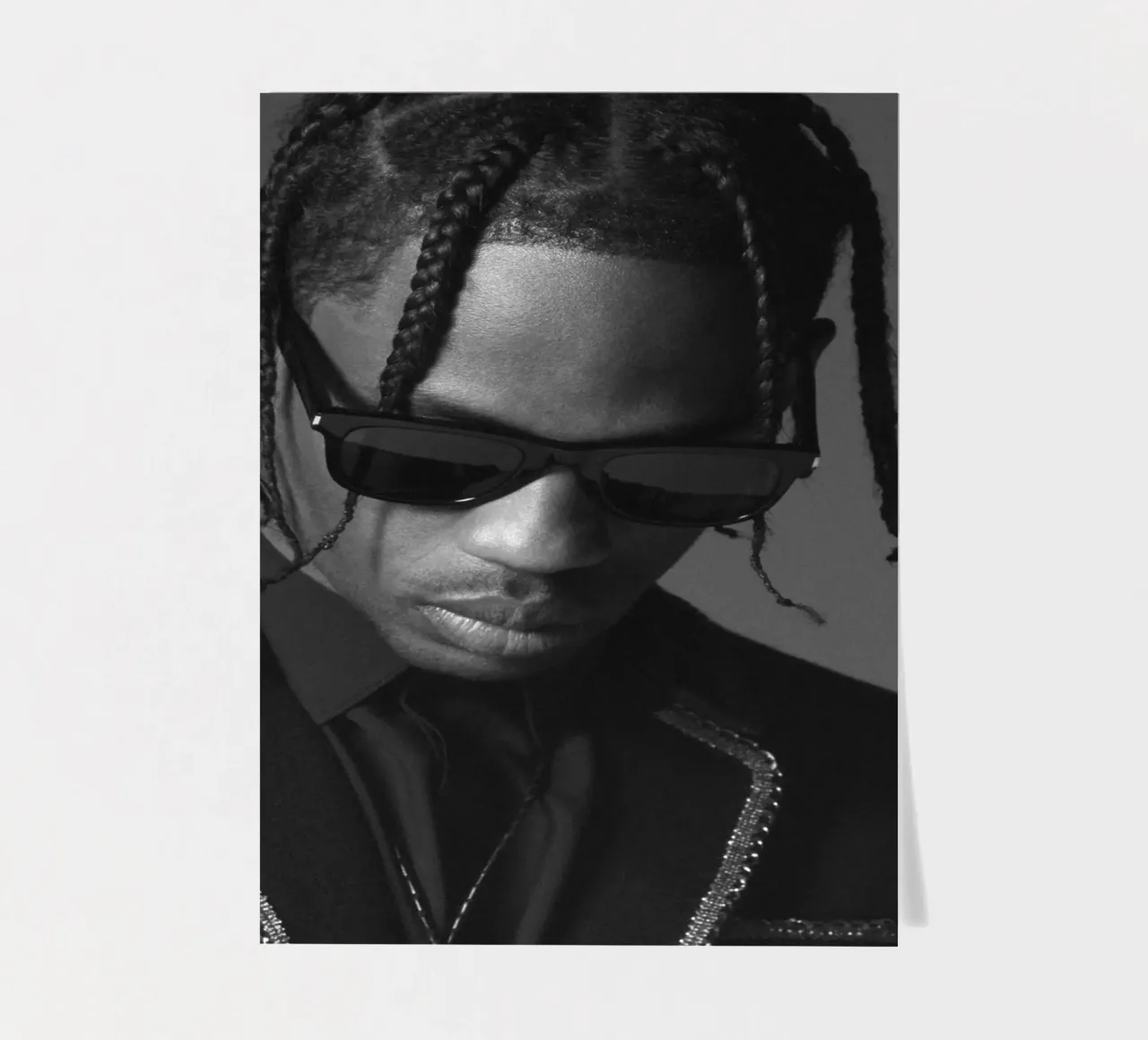 Black And White Formal Style From Travis Scott Poster foglio adesivo da IGOR G