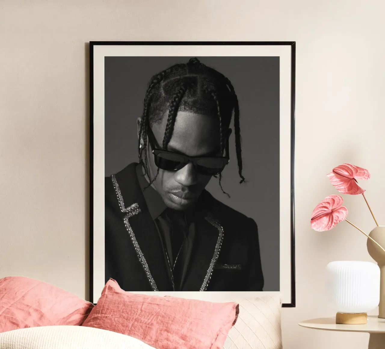 Black And White Formal Style From Travis Scott Poster carta hahnemühle da IGOR G