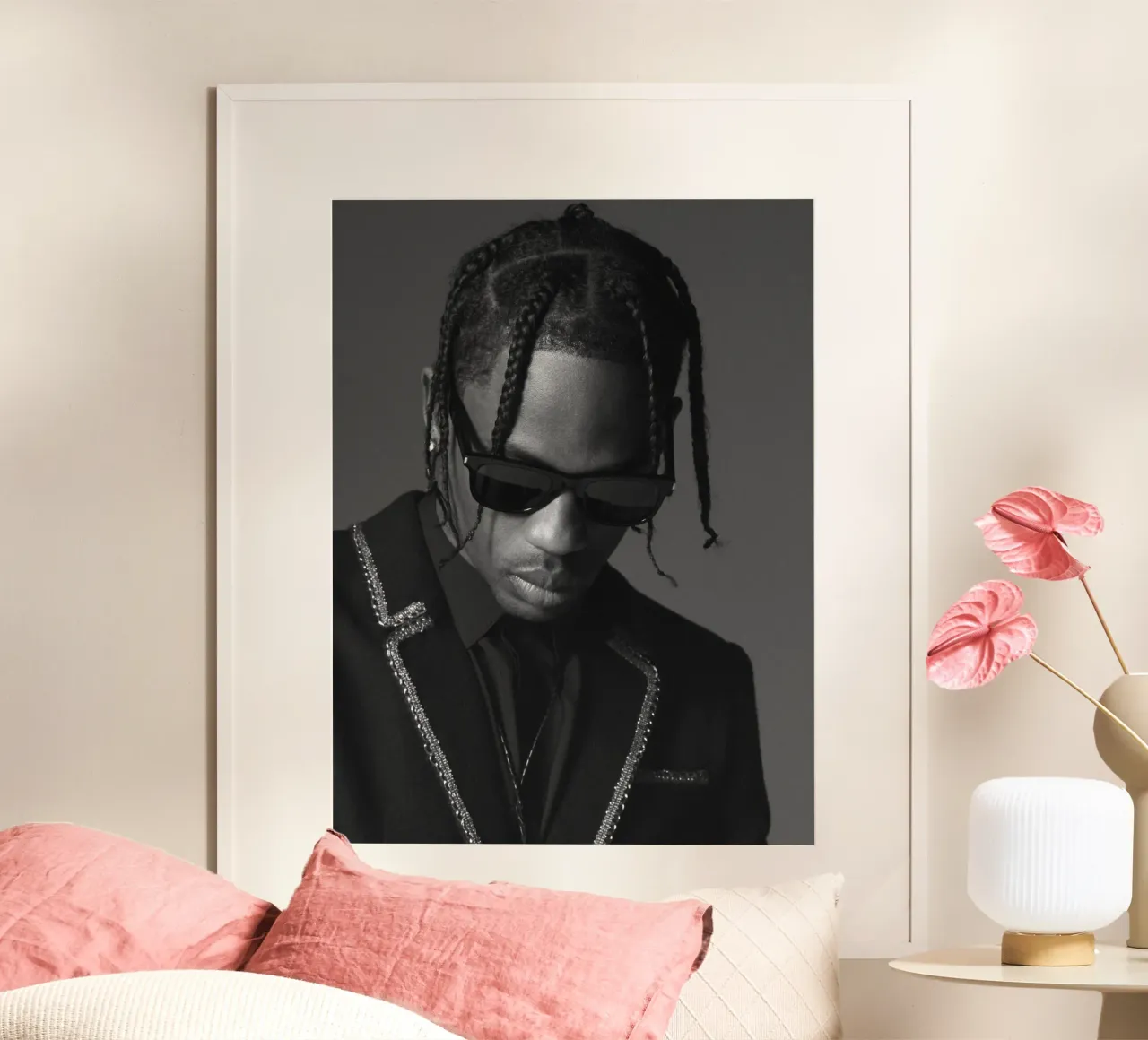 Black And White Formal Style From Travis Scott Poster carta hahnemühle da IGOR G