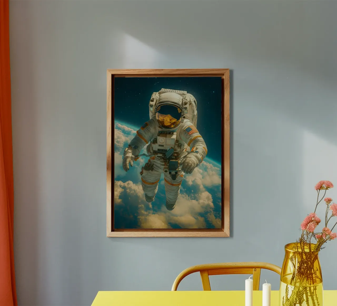 Astronauti nel cielo alluminio dibond da tamarind