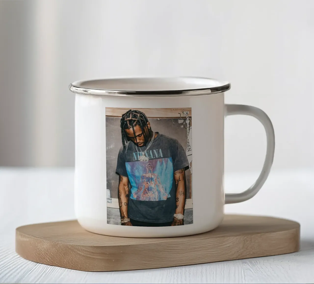 Handsome Travis Scott In Here Emaille Tasse von IGOR G