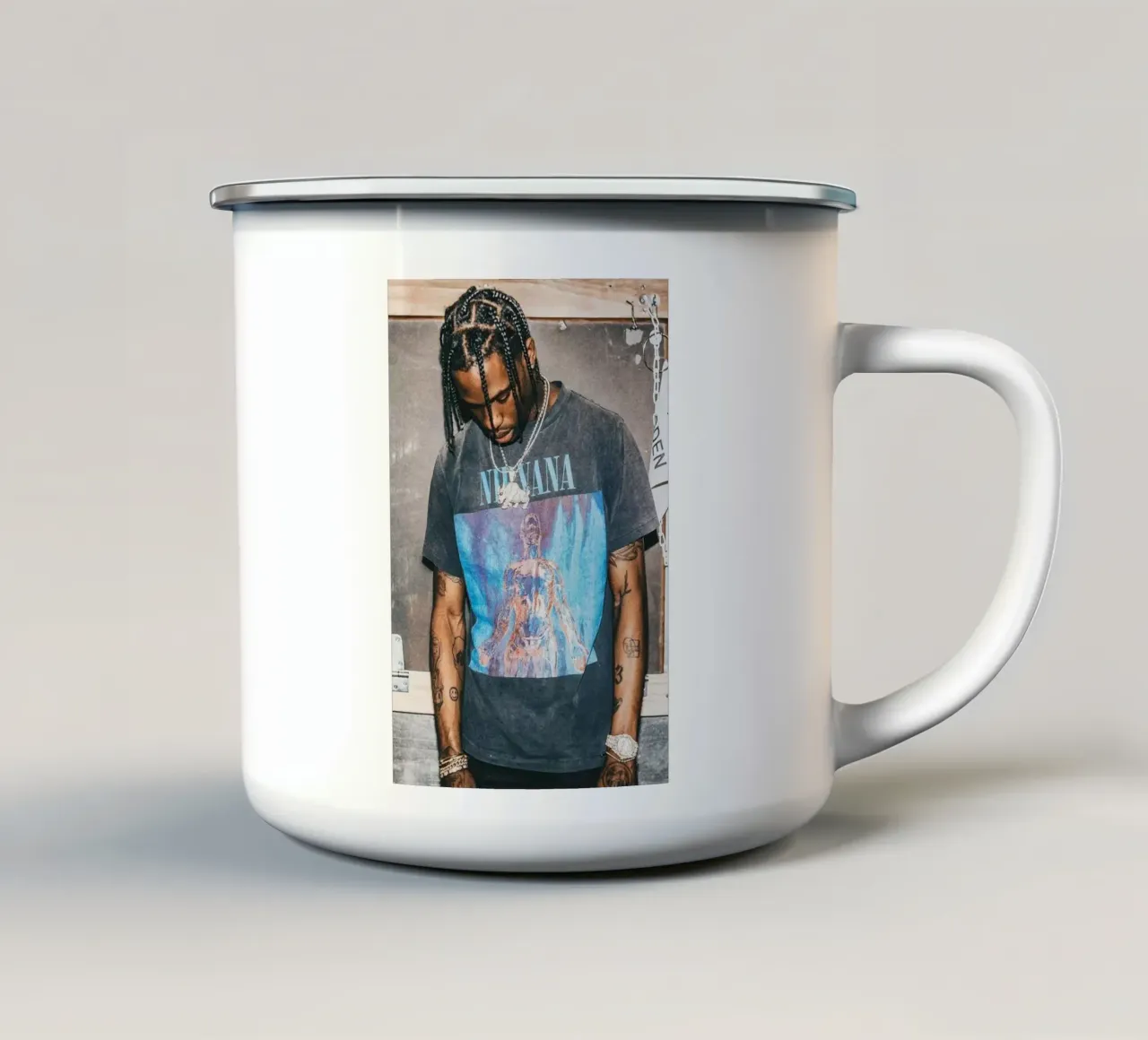 Handsome Travis Scott In Here Emaille Tasse von IGOR G
