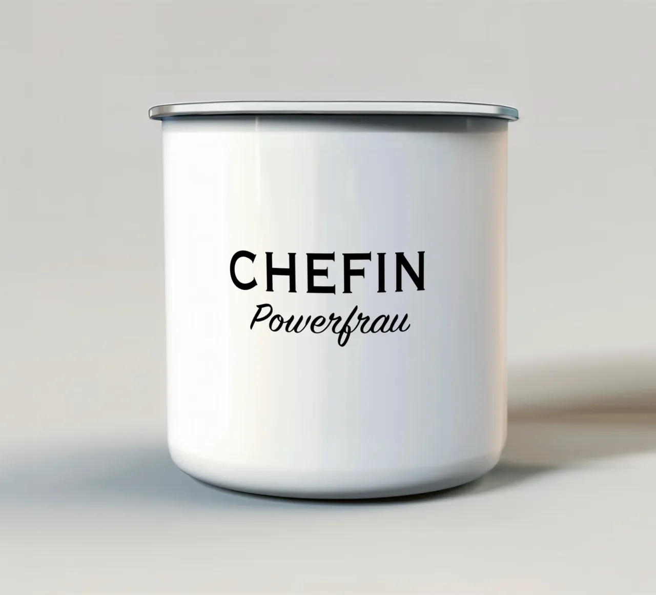Chefin powerfrau testo II tazza in smalto da gulsengunel