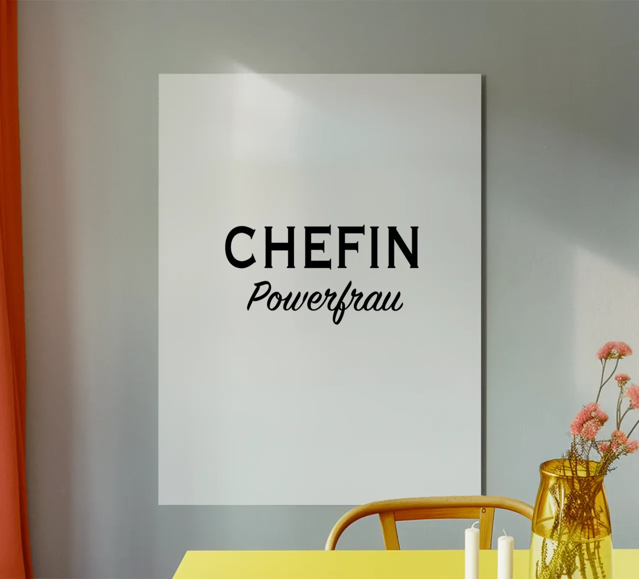 Chefin powerfrau testo II alluminio dibond da gulsengunel