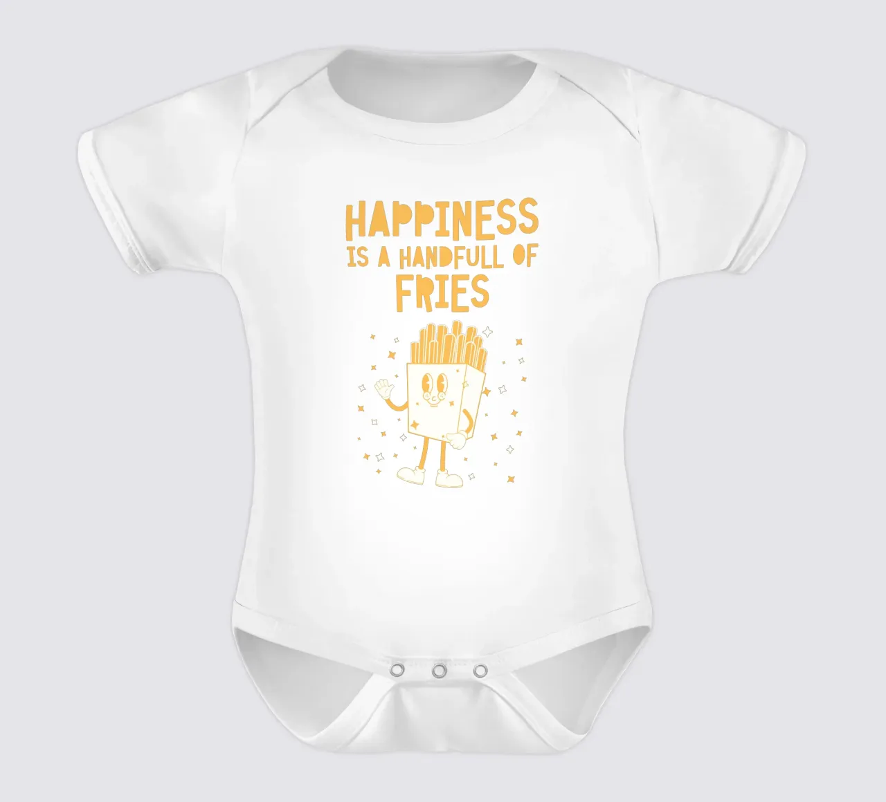 Retro Pommes caractère Happiness jaune blanc body bébé de Studio Frances M