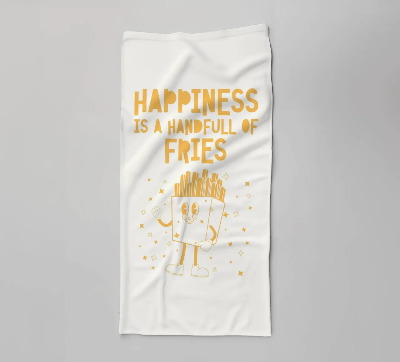 Retro Pommes caractère Happiness jaune blanc serviette de bain de Studio Frances M