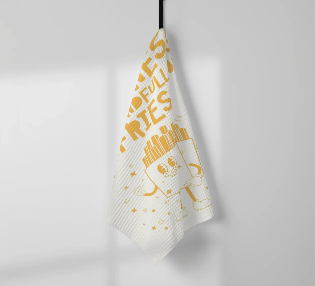 Retro Pommes caractère Happiness jaune blanc torchon de Studio Frances M
